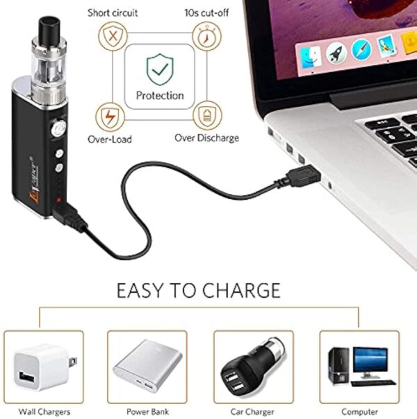 Cigarette Electronique Kit Complet, Lovaper 60W avec Box Mods Batterie 2200mAh & Vape avec Résistance 0,5ohm, Top Fill Atomiseur 2ml, E cigarette sans Nicotine ni Tabac – Image 5