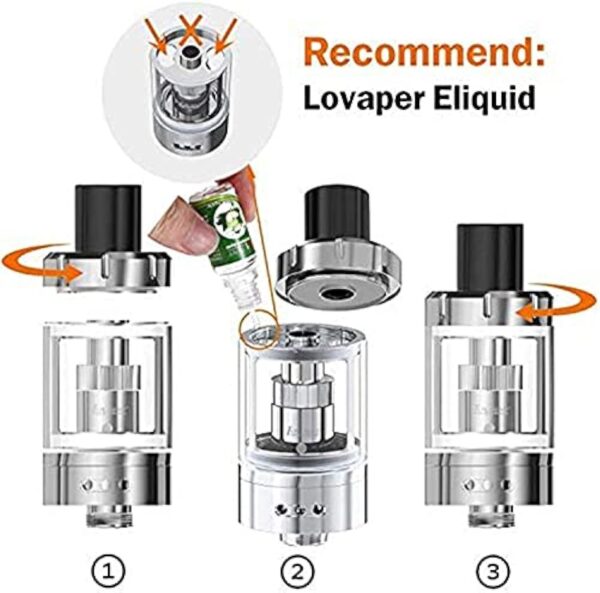 Cigarette Electronique Kit Complet, Lovaper 60W avec Box Mods Batterie 2200mAh & Vape avec Résistance 0,5ohm, Top Fill Atomiseur 2ml, E cigarette sans Nicotine ni Tabac – Image 6