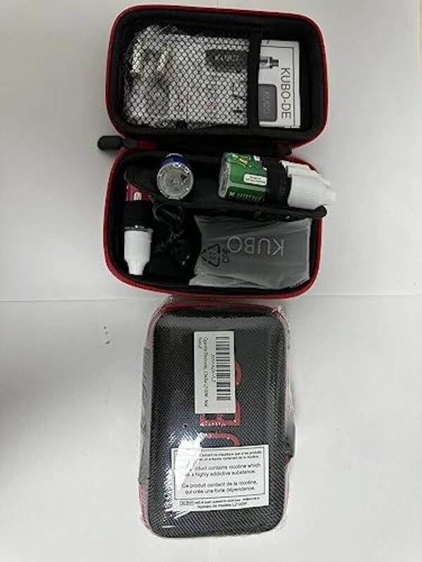 Cigarette Electronique Kit Complet E Cigarette et 5x10ml E liquide 100W Mod Kit avec Atomiseur 0,5 Ohm/ 2ml Batterie 2200mAh Vape, écran LED Watt réglable 0,0mg nicotine E Chicha KUBO LZ100W - Noir – Image 9