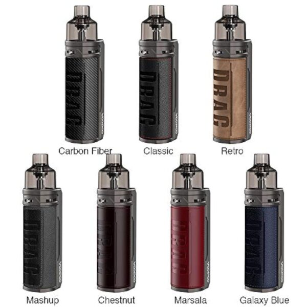 Cigarettes électroniques VOOPOO DRAG S 60W Kit de pod VW Batterie 2500mAh intégrée Compatible avec toutes les bobines PnP sans nicotine (Retro) – Image 3