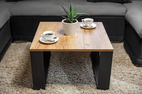 Clif - Table basse de salon moderne universelle - 65 x 65 x 40 cm - Smart Living - Table basse rectangulaire - Sofatish (Craft Oak) – Image 4
