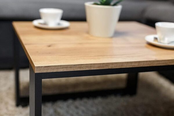 Clif - Table basse de salon moderne universelle - 65 x 65 x 40 cm - Smart Living - Table basse rectangulaire - Sofatish (Craft Oak) – Image 5