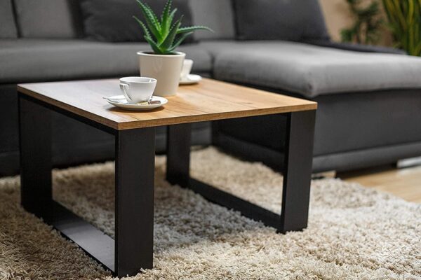 Clif - Table basse de salon moderne universelle - 65 x 65 x 40 cm - Smart Living - Table basse rectangulaire - Sofatish (Craft Oak) – Image 6