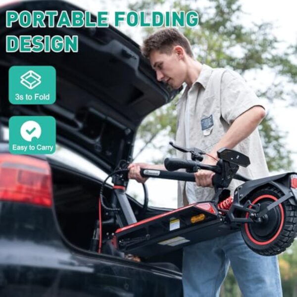 EVERCROSS A1 500W Trottinette Electrique Adulte, 10" Pliable Scooter Électrique Adulte App Control, 48V 14Ah Autonomie 50km, 3 Modes de Vitesse Trottinette Électrique – Image 7