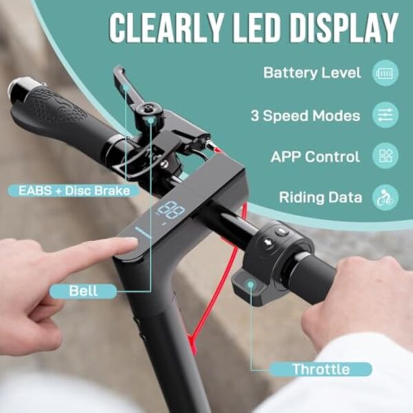 EVERCROSS EV85F Trottinettes Électriques Adultes, 8.5" Électrique Trottinette Pliable - Application, Moteur 350W, Batterie 7.8AH, Poids 15KG, Charge Max 120KG, Double Frein, Double Amortisseurs – Image 4