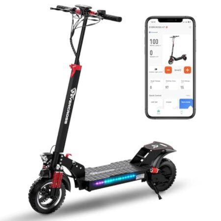 EVERCROSS H7 Trottinette Électrique App,Scooter Electrique Adult,500W Moteur,45KM Batterie,Poid 32KG,Pliant Tout Terrain,10”Pneu Solide