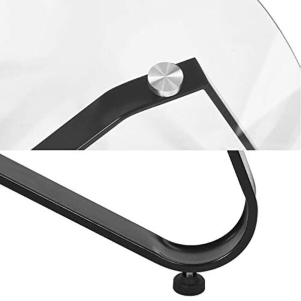 FITATHOME Café rond en verre trempé, canapé minimaliste nordique, table d'appoint moderne, avec base en fer noir pour la maison, le salon, la terrasse, le jardin (80 cm, 80 cm, 40 cm), – Image 8