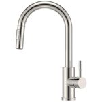 FORIOUS Robinet Cuisine, Mitigeur Cuisine Douchette Evier Cuisine Pivotant à 360° d'Évier à Arc Élevé Pulvérisateur Escamotable 2 Modes, Acier Inoxydable