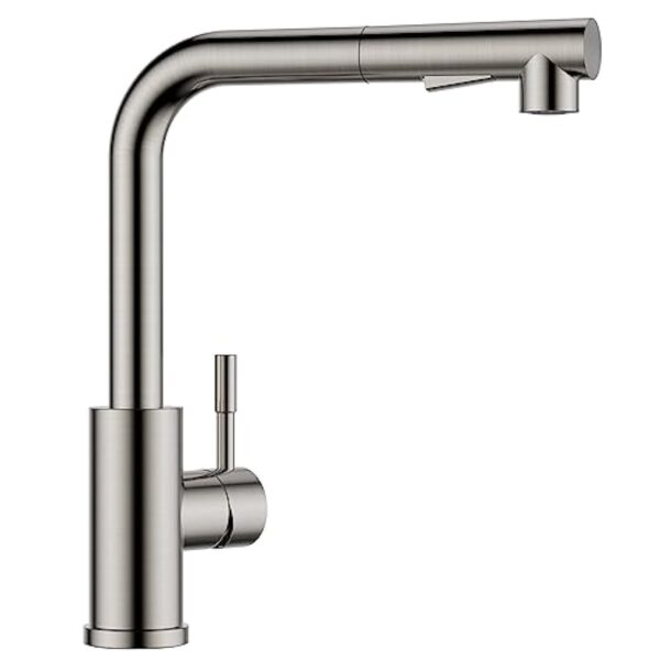 FORIOUS Robinet Cuisine Douchette avec 2 Modes de Pulvérisation, Mitigeur Cuisine avec Douchette Extractible Rotatif à 360° Froid & Chaud Disponible, Acier Inoxydable – Image 2