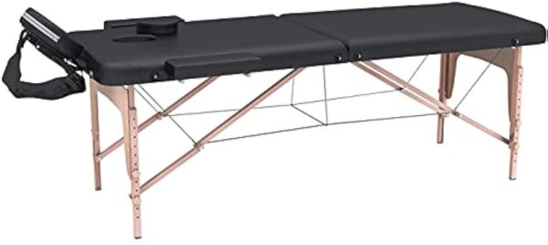 Fenixshop24 - Table de Massage Professionnelle 2 Zone en Bois de hêtre Pliable et transportable Hauteur réglable Compris Sac de Transport lit de Massage pour physiothérapie, esthéticienne COD-04 – Image 3