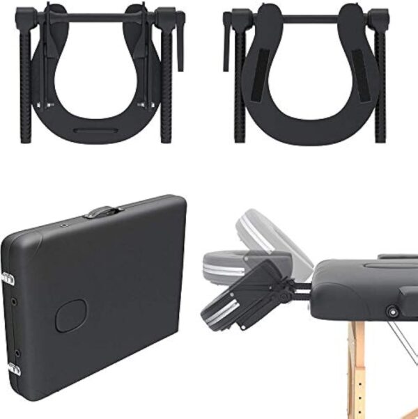 Fenixshop24 - Table de Massage Professionnelle 2 Zone en Bois de hêtre Pliable et transportable Hauteur réglable Compris Sac de Transport lit de Massage pour physiothérapie, esthéticienne COD-04 – Image 4