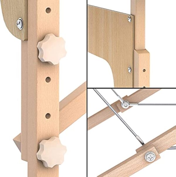 Fenixshop24 - Table de Massage Professionnelle 2 Zone en Bois de hêtre Pliable et transportable Hauteur réglable Compris Sac de Transport lit de Massage pour physiothérapie, esthéticienne COD-05 – Image 5