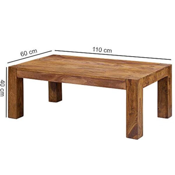 FineBuy Table Basse Bois Massif Sheesham Table de Salon 110 x 40 x 60 cm | Table d'appoint Style Maison de Campagne | Meubles en Bois Naturel | Table en Bois Massif Meubles en Bois Massif – Image 4