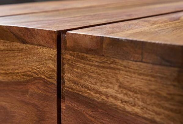 FineBuy Table Basse Bois Massif Sheesham Table de Salon 120 x 30 x 45 cm | Table d'appoint Style Maison de Campagne | Meubles en Bois Massif Naturel Table de Sofa | – Image 6
