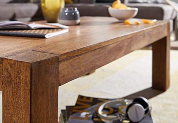 FineBuy Table Basse Bois Massif Sheesham Table de Salon 110 x 40 x 60 cm | Table d'appoint Style Maison de Campagne | Meubles en Bois Naturel | Table en Bois Massif Meubles en Bois Massif – Image 6