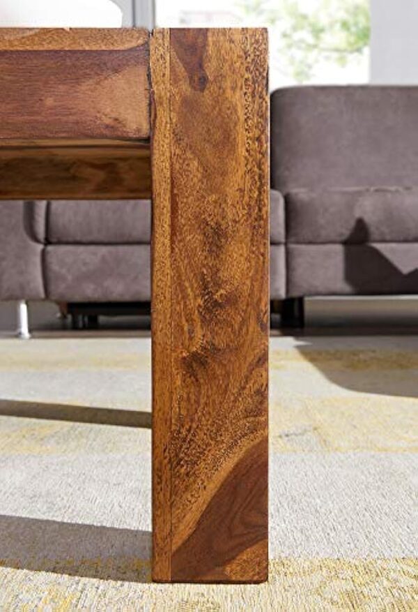 FineBuy Table Basse Bois Massif Sheesham Table de Salon 110 x 40 x 60 cm | Table d'appoint Style Maison de Campagne | Meubles en Bois Naturel | Table en Bois Massif Meubles en Bois Massif – Image 8