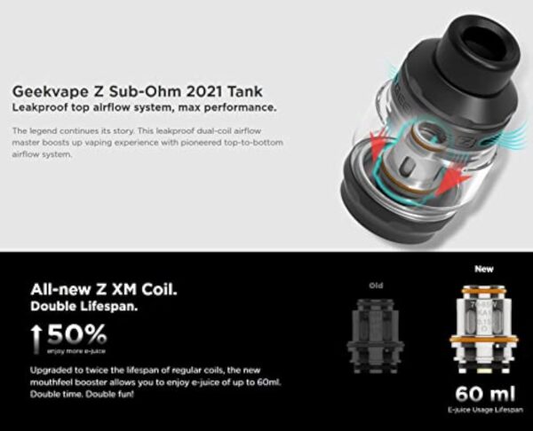 GEEKVAPE Z200 Vape Kit - Z200 Box Mod 200W + GEEKVAPE Z Sub Ohm 2021 Réservoir 5.5ml (Z0.15 XM + Z0.4 Coil) E-Cigarette - Sans Batterie – Image 4
