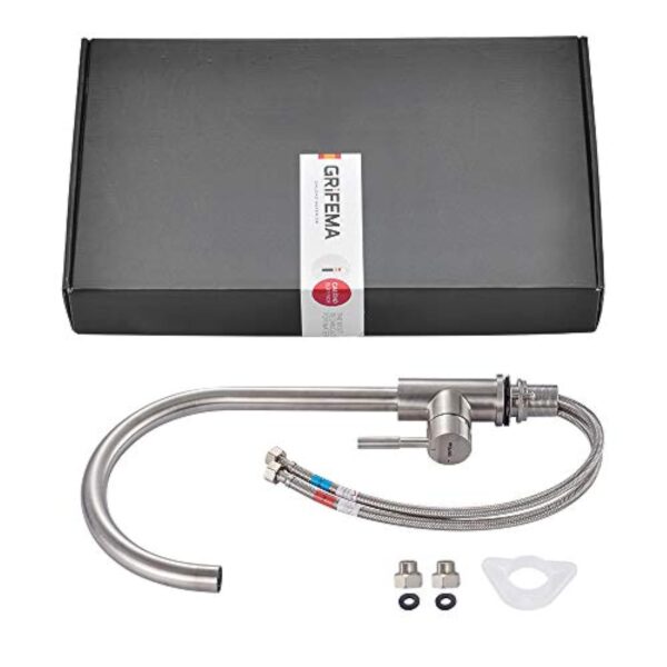 GRIFEMA G4008, Robinet de Cuisine ColdStart, Mitigeur Chaud et Froid à Poignée Unique, Rotation à 360°, Sortie d'Eau Haute, en Acier Inoxydable, Exclusivité Amazon – Image 8