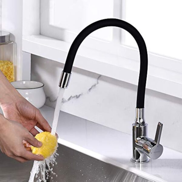 GRIFEMA Irismart, Robinet de Cuisine avec Bec Flexible, Mitigeur d'évier Monocommande, Chrome – Image 3