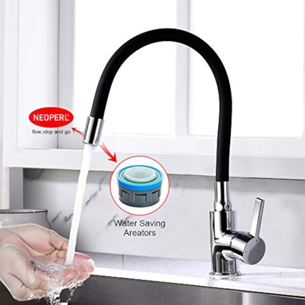 GRIFEMA Irismart, Robinet de Cuisine avec Bec Flexible, Mitigeur d'évier Monocommande, Chrome – Image 7