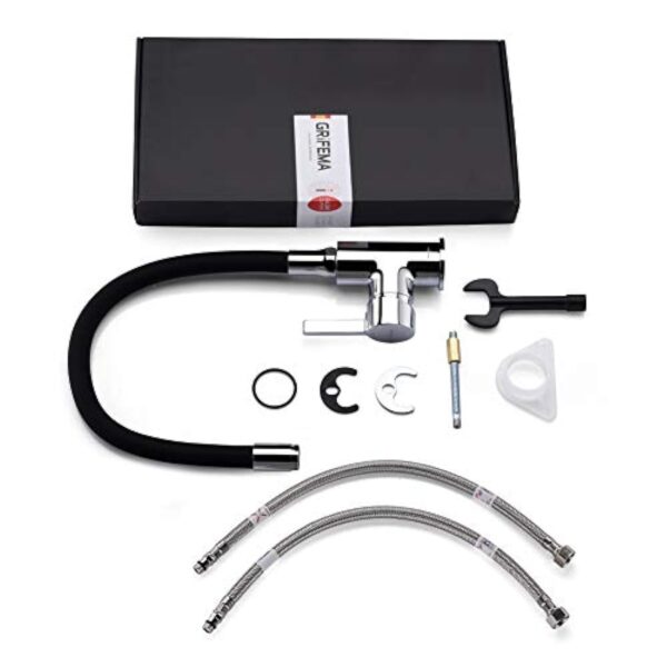 GRIFEMA Irismart, Robinet de Cuisine avec Bec Flexible, Mitigeur d'évier Monocommande, Chrome – Image 9