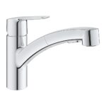 GROHE QUICKFIX Start Robinet de cuisine évier, douchette extractible, inverseur 2 jets, rotation 90°, installation et nettoyage facile, chromé, 30531001 (Import Allemagne)