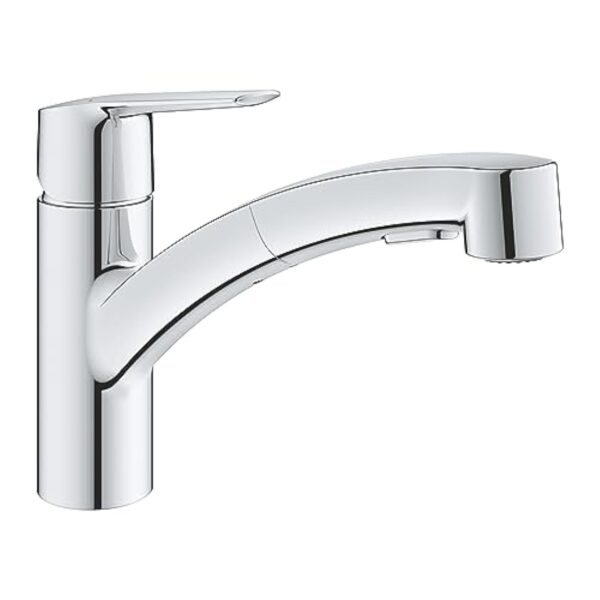 GROHE QUICKFIX Start Robinet de cuisine évier, douchette extractible, inverseur 2 jets, rotation 90°, installation et nettoyage facile, chromé, 30531001 (Import Allemagne) – Image 2
