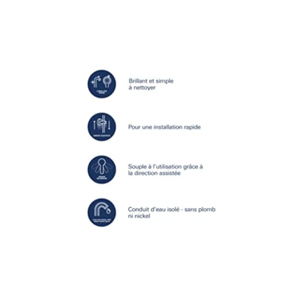 GROHE QUICKFIX Start Robinet de cuisine évier Start, rotation 140°, robinet de cuisine installation et nettoyage facile, chromé, 30530002 (Import Allemagne) – Image 9