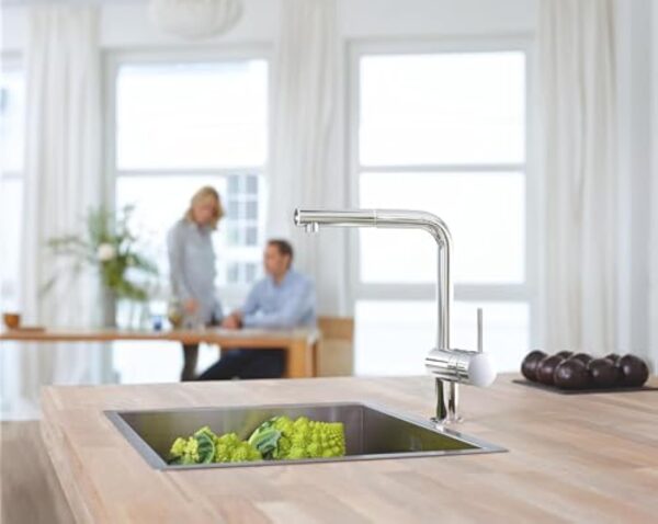 GROHE Robinet évier de cuisine Minta, mitigeur cuisine monocommande, robinet avec douchette extractible, installation rapide, chromé, 32168000 (Import Allemagne) – Image 5