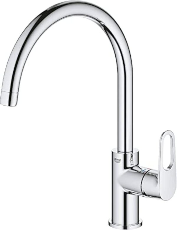 GROHE Robinet de cuisine évier Start Flow, bec en forme de U, pivotant à 360°, installation et nettoyage facile, Supersteel, 31555001 (Import Allemagne) – Image 3