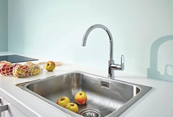GROHE Robinet de cuisine évier Start Flow, bec en forme de U, pivotant à 360°, installation et nettoyage facile, Supersteel, 31555001 (Import Allemagne) – Image 4