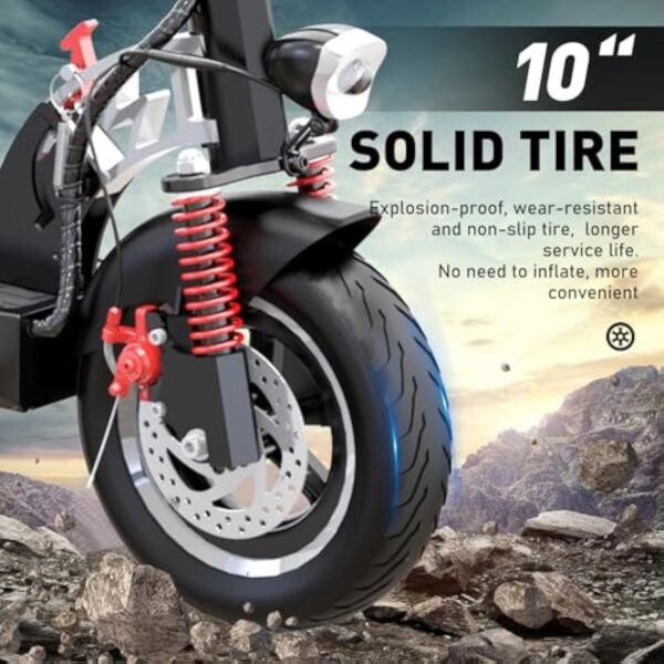 HITWAY Trottinette Électrique App Control, 10'' Scooter Electrique Pliable Adultes, E-Scooter avec Batterie 11,2AH/16,8AH, Moteur 800W, avec Clignotants,3 Modes de Vitesse, Vitesse Maximum 25KM/H – Image 4