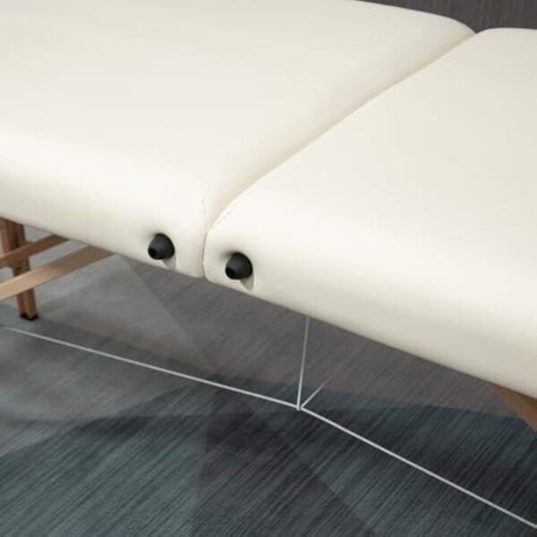 HOMCOM Lit/Table de Massage cosmetique Pliable en Bois 2 Zones (Crème) – Image 10