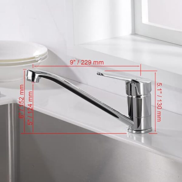 IBERGRIF M14450 Roma, Mitigeur d'Evier, Robinet de Cuisine Monocommande, Chromé, Argent, S – Image 3