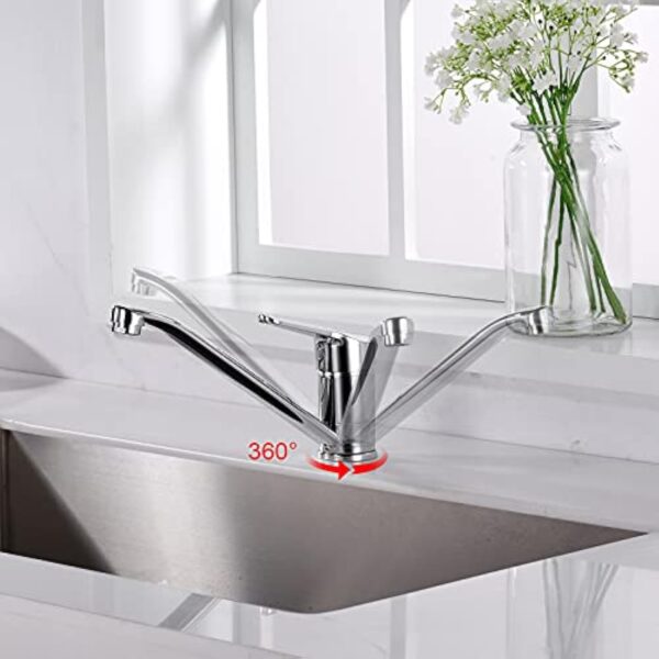 IBERGRIF M14450 Roma, Mitigeur d'Evier, Robinet de Cuisine Monocommande, Chromé, Argent, S – Image 4