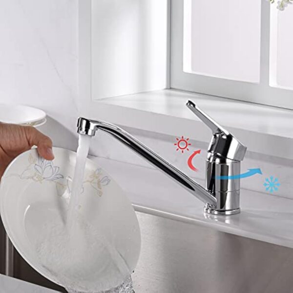 IBERGRIF M14450 Roma, Mitigeur d'Evier, Robinet de Cuisine Monocommande, Chromé, Argent, S – Image 5