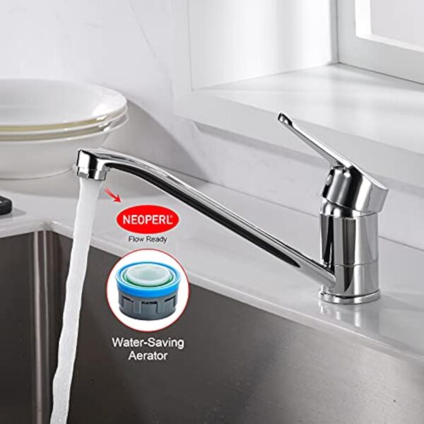IBERGRIF M14450 Roma, Mitigeur d'Evier, Robinet de Cuisine Monocommande, Chromé, Argent, S – Image 6