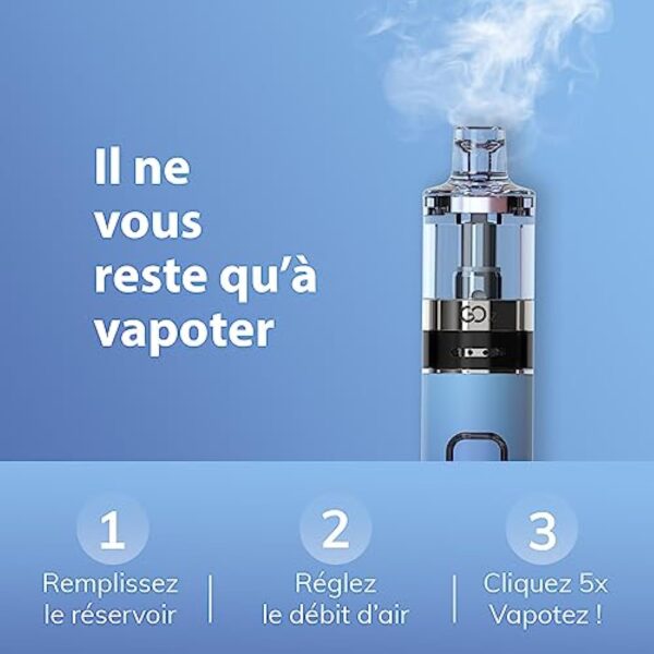 INNOKIN - Starter Kit GOz 2ml - Cigarette Electronique Tube - Puissance 13W - Batterie 1500 mA - Résistance Z Coil 1,6 Ohm - Airflow MTL - Noir - Sans nicotine – Image 5