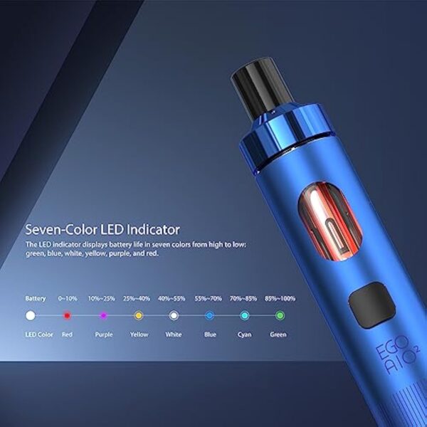 JOYETECH EGO AIO 2 Kit Cigarette Électronique Vape sans Nicotine 0,8ohm BFC bobine 1700mAh USB-C Capacité de 2ml Compatible avec les BF Series Coils Vapoteur sans Tobac Rose d'or – Image 4