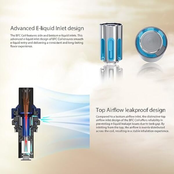 JOYETECH EGO AIO 2 Kit Cigarette Électronique Vape sans Nicotine 0,8ohm BFC bobine 1700mAh USB-C Capacité de 2ml Compatible avec les BF Series Coils Vapoteur sans Tobac Rose d'or – Image 5