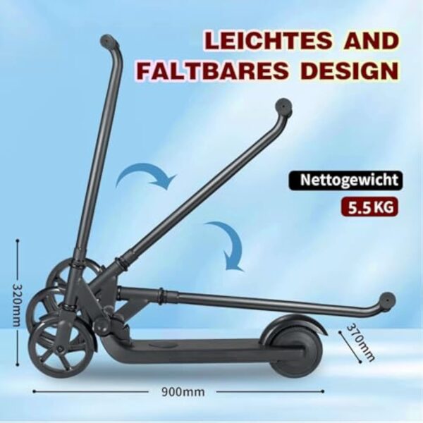 KHHK Trottinette électrique pour Enfants, avec lumière Arc-en-Ciel colorée, portée de 5 Miles, 150W E Scooter, Scooter électrique Pliable pour Enfants de 6-12 Ans – Image 7