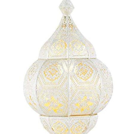 Lampe Suspension Luminaire marocaine Layan 40cm dorée E14 Douille | Plafonnier Lustre de Salon marocain oriental | Lanterne électrique indienne Vintage design décoration de maison orientale arabe