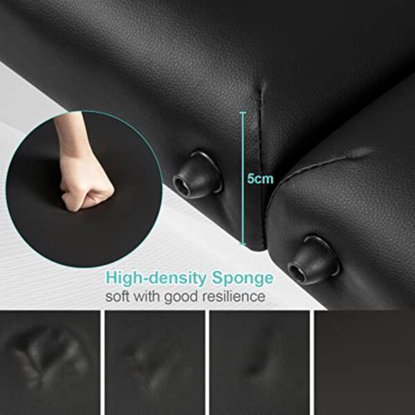 Lestarain Table de Massage Pliante Professionnelle, Lit de Massage Portable, Lit Esthétique en Bois avec Appui-tête et Sac de Transport, Hauteur Réglable, 185x58.5cm, Noir, LNOG0001 – Image 7