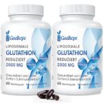 Liposomal Glutathion réduit 2000 mg par portion | Supplément de Glutathion avec Acide Hyaluronique + Peptide de collagène + Resvératrol pour un Puissant Antioxydant (120 Count)
