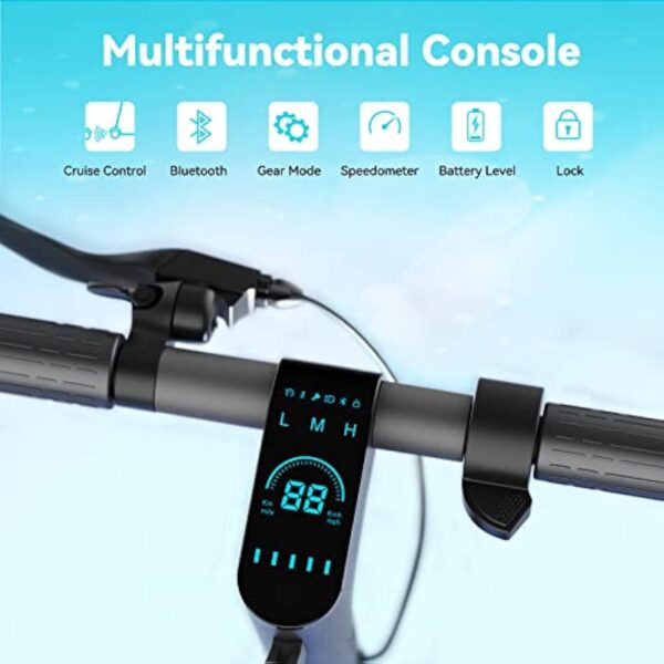 M MEGAWHEELS Trottinette Électrique Adulte, Autonomie 30-35KM, Vitesse Maximale 25KM/H, 9" Pneus, Moteur 350 W, Charge maximale 120KG, APP Contrôle, Pliable et Portable – Image 9