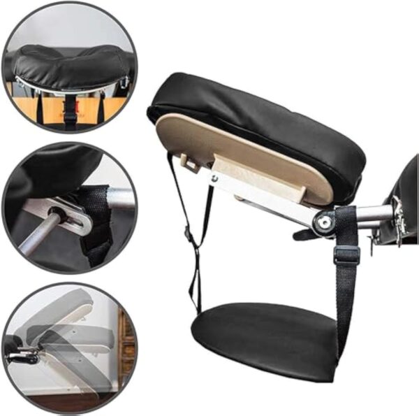 MASSUNDA Comfort Deluxe Table de Massage Pliable - Extra Large pour Plus de Confort, Réglable en Hauteur, Table de Traitement Mobile en Bois Massif - Appui-tête de Haute Qualité - Noir – Image 7