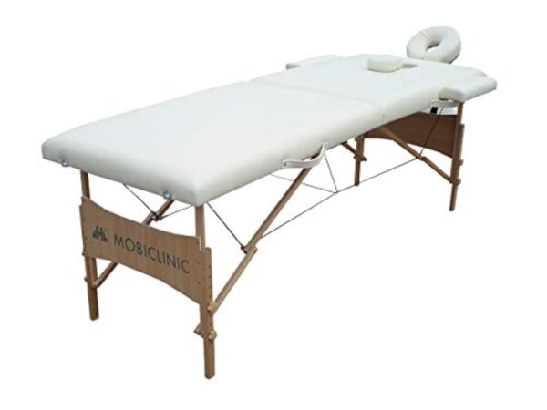 Mobiclinic, Table de masage Pliante, CM-01 Light, 186x60 cm, Lit de Massage, Marque européenne, Appui-tête, Hauteur réglable, Portable, Bois, Massage, Portable, Jusqu'à 250 kg, Crème – Image 3