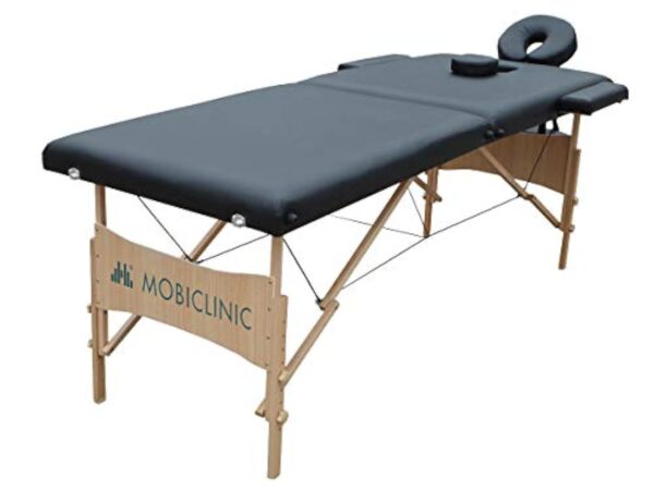 Mobiclinic, Table de Massage Pliante, Mod. CM-01 Light, Marque européenne, Table de Massage Professionnelle, Portable, Réglable en hauteur, Appui-tête, Bois, 186x60 cm, Noir – Image 4