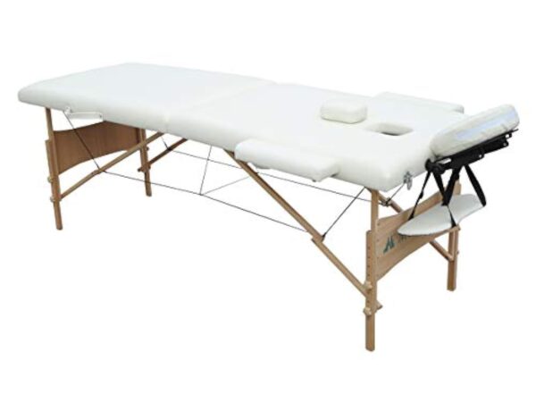 Mobiclinic, Table de masage Pliante, CM-01 Light, 186x60 cm, Lit de Massage, Marque européenne, Appui-tête, Hauteur réglable, Portable, Bois, Massage, Portable, Jusqu'à 250 kg, Crème – Image 4
