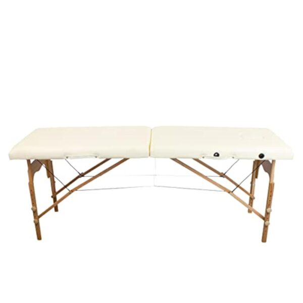 Mobiclinic, Table de massage pliante, Portable, CM-O1 Basic, 180x60 cm, Bois et similicuir, 2 zonas, Marque européenne, Hauteur réglable, Système de verrouillage, Supporte 250 kg, Crème – Image 10